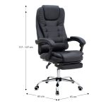 Καρέκλα γραφείου διευθυντική Daria Megapap με υποπόδιο από τεχνόδερμα χρώμα μαύρο 65x65x117/127εκ. - Image 13