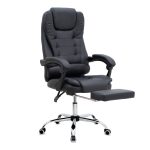 Καρέκλα γραφείου διευθυντική Daria Megapap με υποπόδιο από τεχνόδερμα χρώμα μαύρο 65x65x117/127εκ. - Image 3