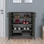 Ντουλάπι κουζίνας/μπάνιου - Παπουτσοθήκη Lilly Megapap χρώμα ανθρακί 72x32,5x88εκ. - Image 4