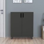 Ντουλάπι κουζίνας/μπάνιου - Παπουτσοθήκη Lilly Megapap χρώμα ανθρακί 72x32,5x88εκ. - Image 5