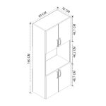 Ντουλάπα κουζίνας Armado Megapap χρώμα λευκό 60x32x140εκ. - Image 5
