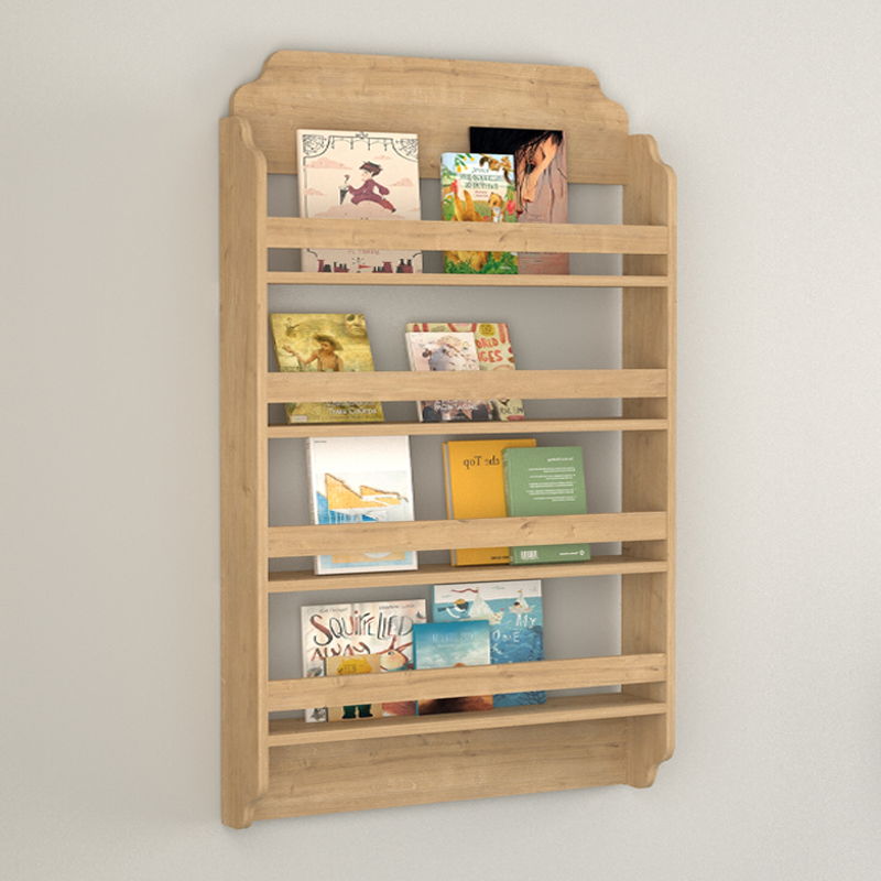GP041-00982-0 Επιτοίχια βιβλιοθήκη - ραφιέρα Montessori Megapap χρώμα sapphire oak 80x15x132εκ. - Image 1