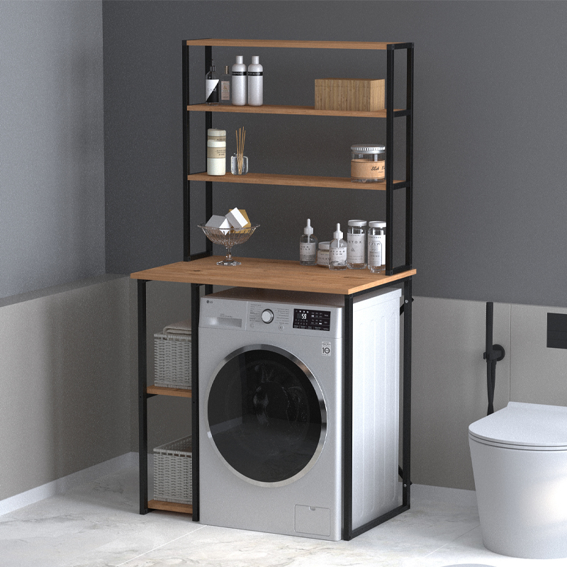 GP041-01061-0 Έπιπλο πλυντηρίου Berkus Megapap χρώμα pine oak 90x60x178εκ. - Image 1