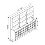 Βιβλιοθήκη Obia Megapap με 9 συρτάρια χρώμα λευκό 132,6x30x115εκ. - Image 5