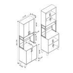 Έπιπλο κουζίνας Sedef Megapap χρώμα ανθρακί 61x40x202,1εκ. - Image 5