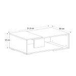 Τραπεζάκι σαλονιού Mareta Megapap χρώμα λευκό εφέ μαρμάρου - sapphire oak 81,8x50x35εκ. - Image 5