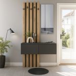 Έπιπλο εισόδου Kanso Megapap χρώμα ανθρακί - sepet oak 100x35x196,7εκ. - Image 5