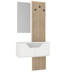Έπιπλο εισόδου Naro Megapap χρώμα λευκό - sepet oak 90x35x204,2εκ. - Image 8