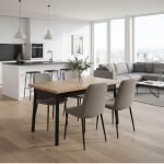 Τραπέζι Jemmy Megapap επεκτεινόμενο χρώμα φυσικό - μαύρο 120/153x75x77εκ. - Image 2