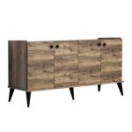 Μπουφές Lidya Megapap χρώμα καρυδί - μαύρο εφέ μαρμάρου 182x41x82,5εκ. - Image 5