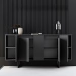 Μπουφές Luxe Megapap χρώμα ανθρακί 160x35x80εκ. - Image 3