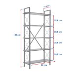 Βιβλιοθήκη Elysian Megapap χρώμα λευκό - χρυσό 90x33,5x180εκ. - Image 5