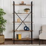 Βιβλιοθήκη Elysian Megapap χρώμα καρυδί - μαύρο 90x33,5x180εκ. - Image 2