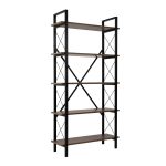 Βιβλιοθήκη Elysian Megapap χρώμα καρυδί - μαύρο 90x33,5x180εκ. - Image 4