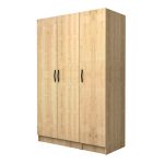 Ντουλάπα ρούχων Vivian Megapap τρίφυλλη χρώμα φυσικό οξιάς 120x51,8x181εκ.