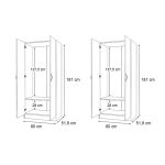 Ντουλάπα ρούχων Vivian Megapap τετράφυλλη χρώμα φυσικό οξιάς 160x51,8x181εκ. - Image 6