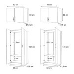 Ντουλάπα ρούχων Vivian Megapap τετράφυλλη με πατάρι χρώμα φυσικό οξιάς 160x51,8x240εκ. - Image 5