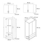 Ντουλάπα ρούχων Vivian Megapap τετράφυλλη με πατάρι και συρτάρια χρώμα φυσικό οξιάς 160x51,8x240εκ. - Image 5