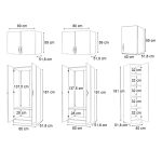 Ντουλάπα ρούχων Vivian Megapap πεντάφυλλη με πατάρι χρώμα φυσικό οξιάς 200x51,8x240εκ. - Image 5