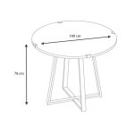 Σετ τραπεζαρία 5τμχ Rubes - Christy Megapap χρώμα γκρι σκυροδέματος - ανοιχτό μπεζ Ø100x78εκ. - Image 6