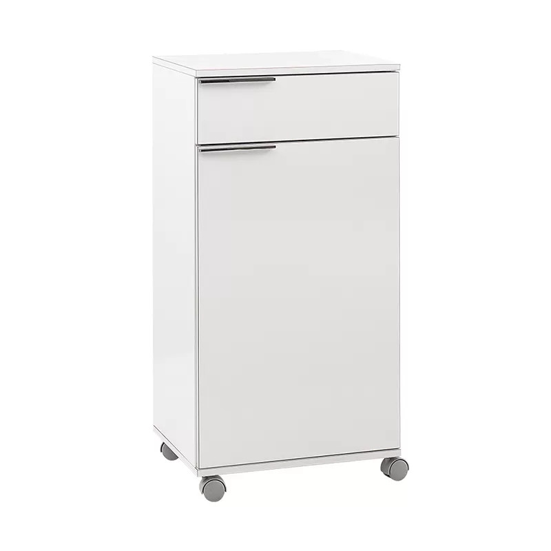 GP009-0045-0 Ντουλάπι Diamond Megapap τροχήλατο χρώμα λευκό gloss 50x40x100εκ. - Image 1
