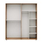 Ντουλάπα ρούχων Oryana Megapap τετράφυλλη χρώμα καρυδί 180x62x210εκ. - Image 5