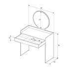 Τουαλέτα με καθρέπτη Curve Megapap χρώμα λευκό 90x47x142εκ. - Image 6