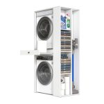 Έπιπλο πλυντηρίου - στεγνωτηρίου Bace Megapap χρώμα λευκό 90x60x187εκ. - Image 3