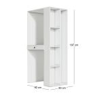 Έπιπλο πλυντηρίου - στεγνωτηρίου Bace Megapap χρώμα λευκό 90x60x187εκ. - Image 4