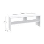 Έπιπλο τηλεόρασης Beirut Megapap χρώμα λευκό 120x30x40εκ. - Image 3