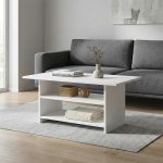 Τραπεζάκι σαλονιού Dallas Megapap χρώμα λευκό 90x50x45εκ.