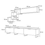 Σύνθεση τηλεόρασης Heydar Megapap χρώμα καρυδί 210x35x40εκ. - Image 6