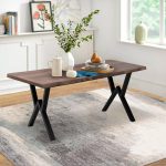 Τραπέζι Walter Megapap Mdf - μεταλλικό χρώμα καρυδί 160x80x75εκ. - Image 3