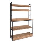 Έπιπλο κουζίνας Foyer Megapap χρώμα μαύρο - pine oak 101x36x160,7εκ. - Image 2