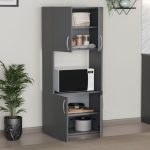 Ντουλάπα κουζίνας Armado Megapap χρώμα ανθρακί 60x32x140εκ. - Image 2
