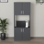 Ντουλάπα κουζίνας Armado Megapap χρώμα ανθρακί 60x32x140εκ. - Image 3
