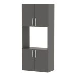 Ντουλάπα κουζίνας Armado Megapap χρώμα ανθρακί 60x32x140εκ. - Image 4