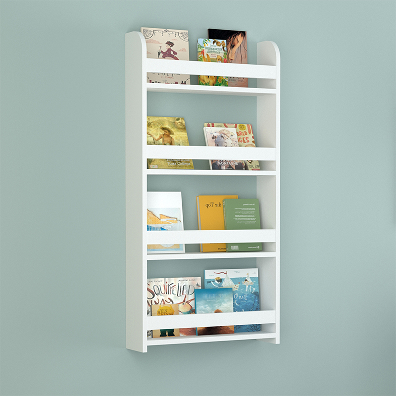 GP041-00971-0 Επιτοίχια βιβλιοθήκη - ραφιέρα Montessori Megapap χρώμα λευκό 60x15x120εκ. - Image 1