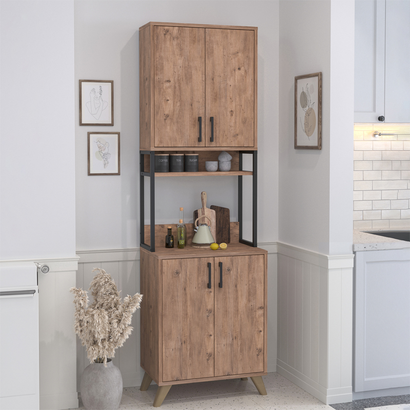 GP041-01151-0 Έπιπλο κουζίνας Sedef Megapap χρώμα pine oak 61x40x202,1εκ. - Image 1