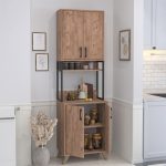 Έπιπλο κουζίνας Sedef Megapap χρώμα pine oak 61x40x202,1εκ. - Image 2