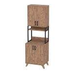 Έπιπλο κουζίνας Sedef Megapap χρώμα pine oak 61x40x202,1εκ. - Image 4