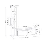 Σύνθεση τηλεόρασης Tulip Megapap χρώμα λευκό - καρυδί 160x29,5x160εκ. - Image 7