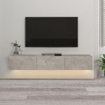 Έπιπλο τηλεόρασης επιτοίχιο Damla Megapap με LED χρώμα λευκό εφέ μαρμάρου 180x29,5x29,5εκ. - Image 3