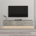 Έπιπλο τηλεόρασης επιτοίχιο Aristo Megapap με LED χρώμα λευκό εφέ μαρμάρου 135x31,6x25εκ. - Image 3