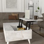 Τραπεζάκι σαλονιού Roy Megapap με σερβιτόρο χρώμα λευκό εφέ μαρμάρου 121x69x40εκ. - Image 5