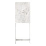 Έπιπλο πλυντηρίου Romme Megapap χρώμα λευκό εφέ μαρμάρου 65x27,1x180εκ. - Image 11