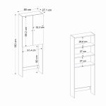 Έπιπλο πλυντηρίου Romme Megapap χρώμα λευκό εφέ μαρμάρου 65x27,1x180εκ. - Image 12