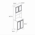 Έπιπλο κουζίνας Potter 2 Megapap χρώμα λευκό - rota oak 60x40x196,1εκ. - Image 6