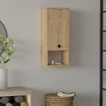 Ντουλάπι μπάνιου επιτοίχιο Mis Megapap χρώμα sapphire oak 30x21,8x71εκ.