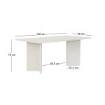 Τραπέζι Linza Megapap χρώμα λευκό 180x90x75εκ. - Image 7